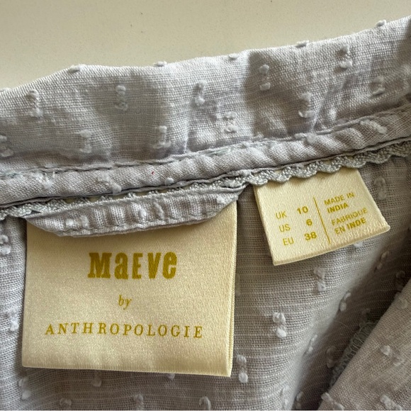 Anthropologie-Maeve-Christie-Embroidered-Floral-Button down-Blouse-Top-Cottage-6 - Picture 10 of 14